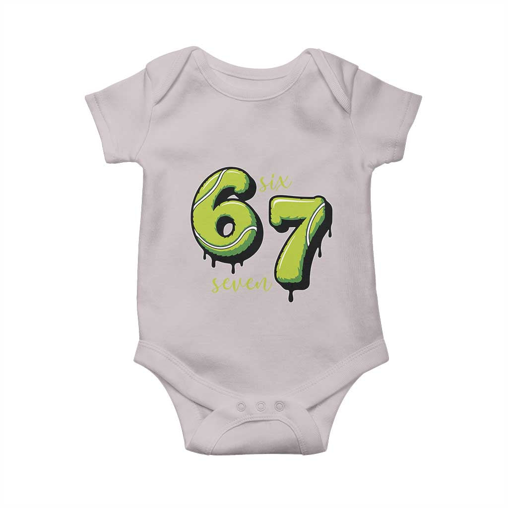Six Seven Meme Tennis Lover Baby Onesie Gen Alpha Slang Gift TS12 Ice Gray Print Your Wear