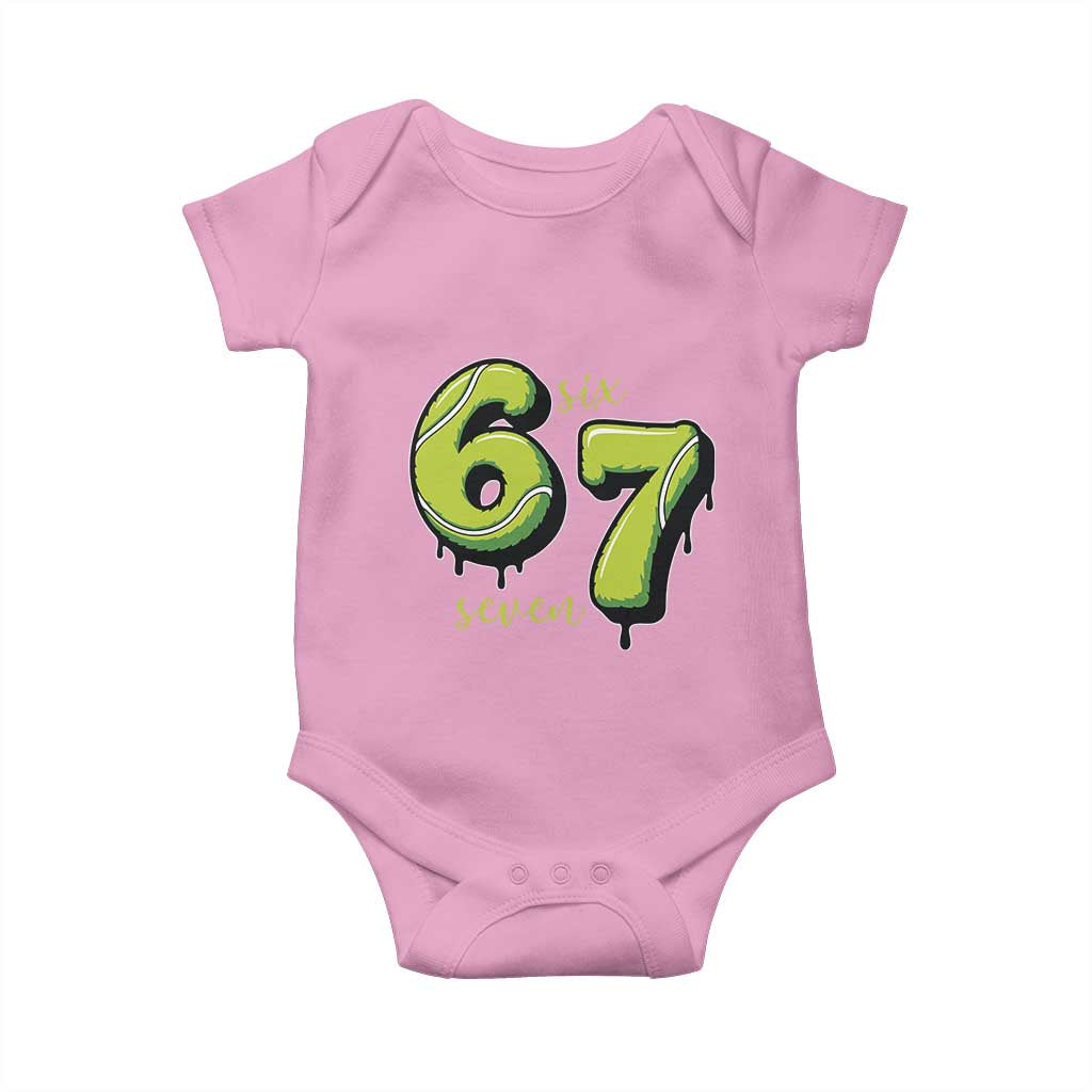 Six Seven Meme Tennis Lover Baby Onesie Gen Alpha Slang Gift TS12 Light Pink Print Your Wear
