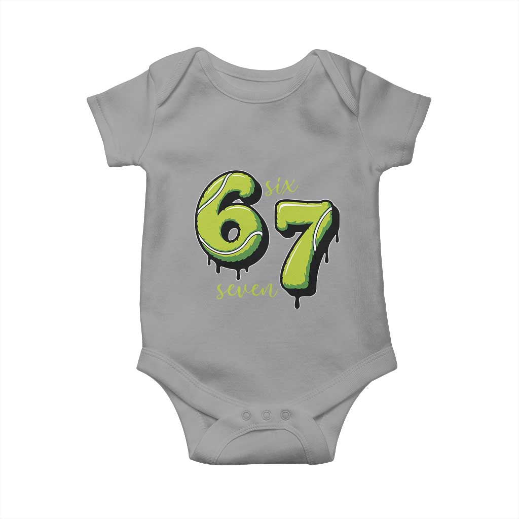 Six Seven Meme Tennis Lover Baby Onesie Gen Alpha Slang Gift TS12 Sport Gray Print Your Wear