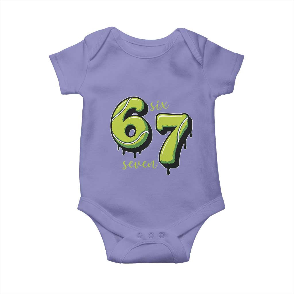 Six Seven Meme Tennis Lover Baby Onesie Gen Alpha Slang Gift TS12 Violet Print Your Wear