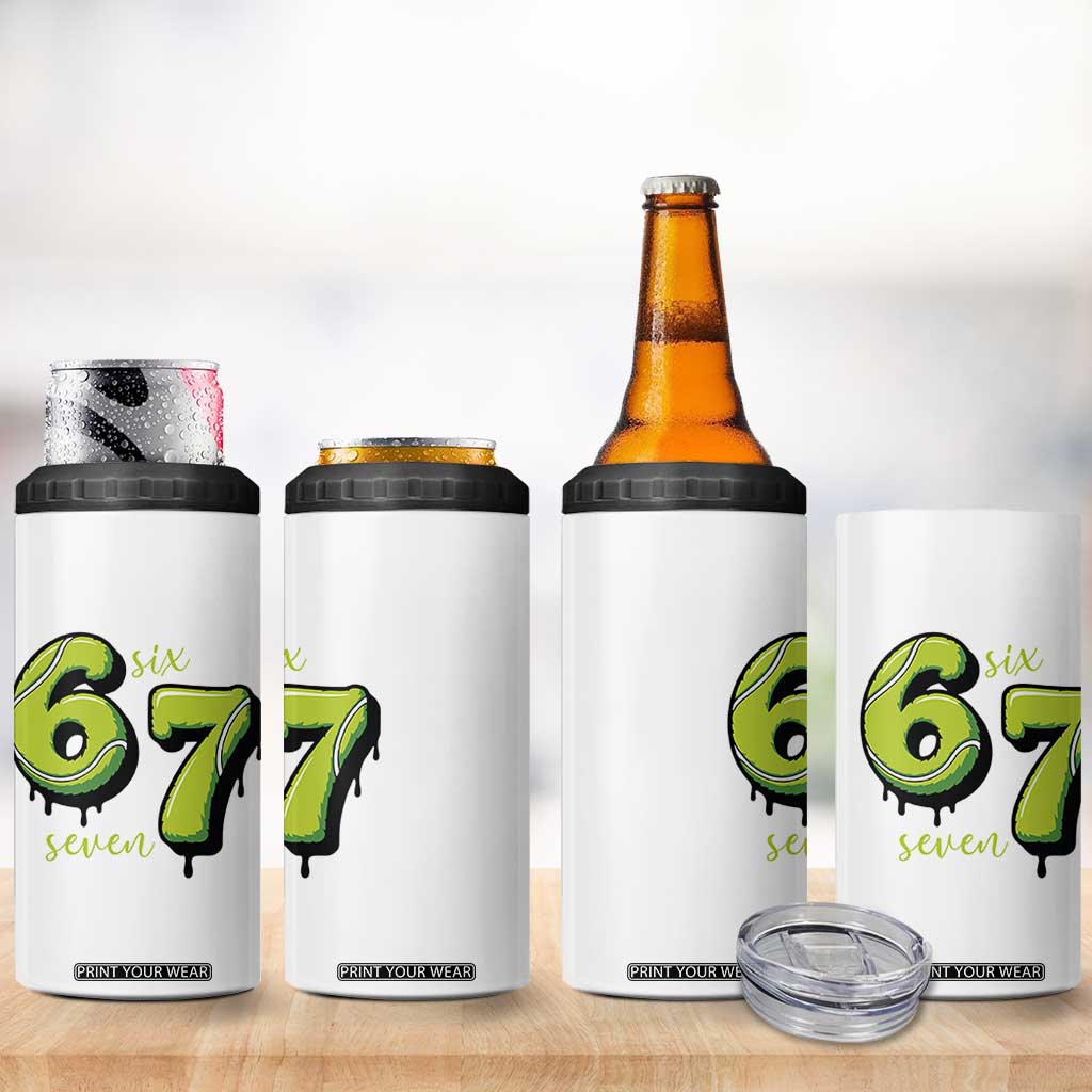 Six Seven Meme Tennis Lover 4 in 1 Can Cooler Tumbler Gen Alpha Slang Gift TS12 Print Your Wear