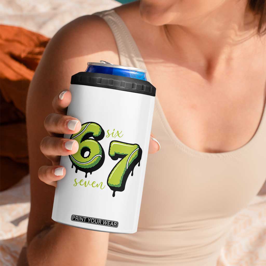 Six Seven Meme Tennis Lover 4 in 1 Can Cooler Tumbler Gen Alpha Slang Gift TS12 Print Your Wear