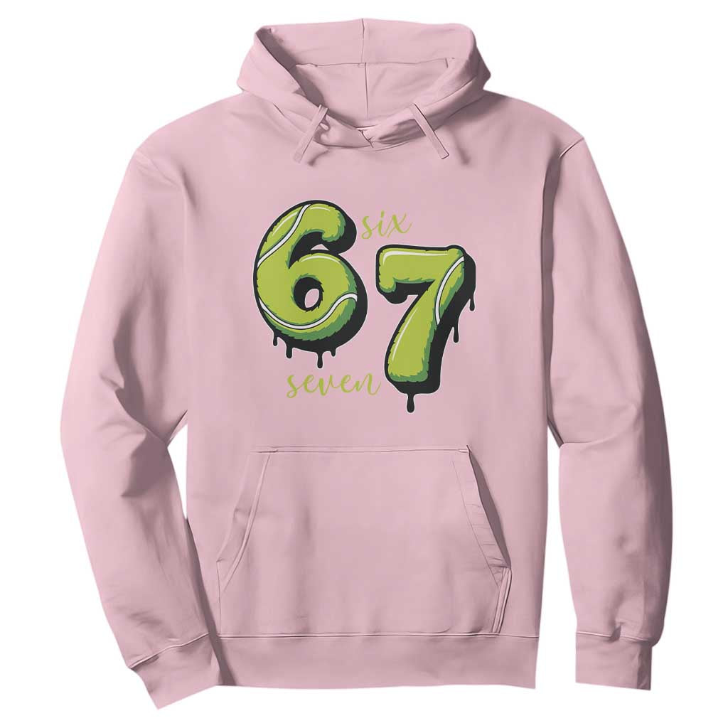 Six Seven Meme Tennis Lover Hoodie Gen Alpha Slang Gift TS12 Light Pink Print Your Wear
