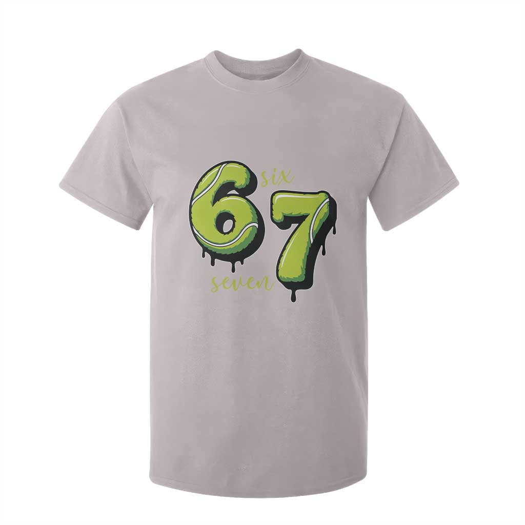 Six Seven Meme Tennis Lover T Shirt For Kid Gen Alpha Slang Gift TS12 Ice Gray Print Your Wear