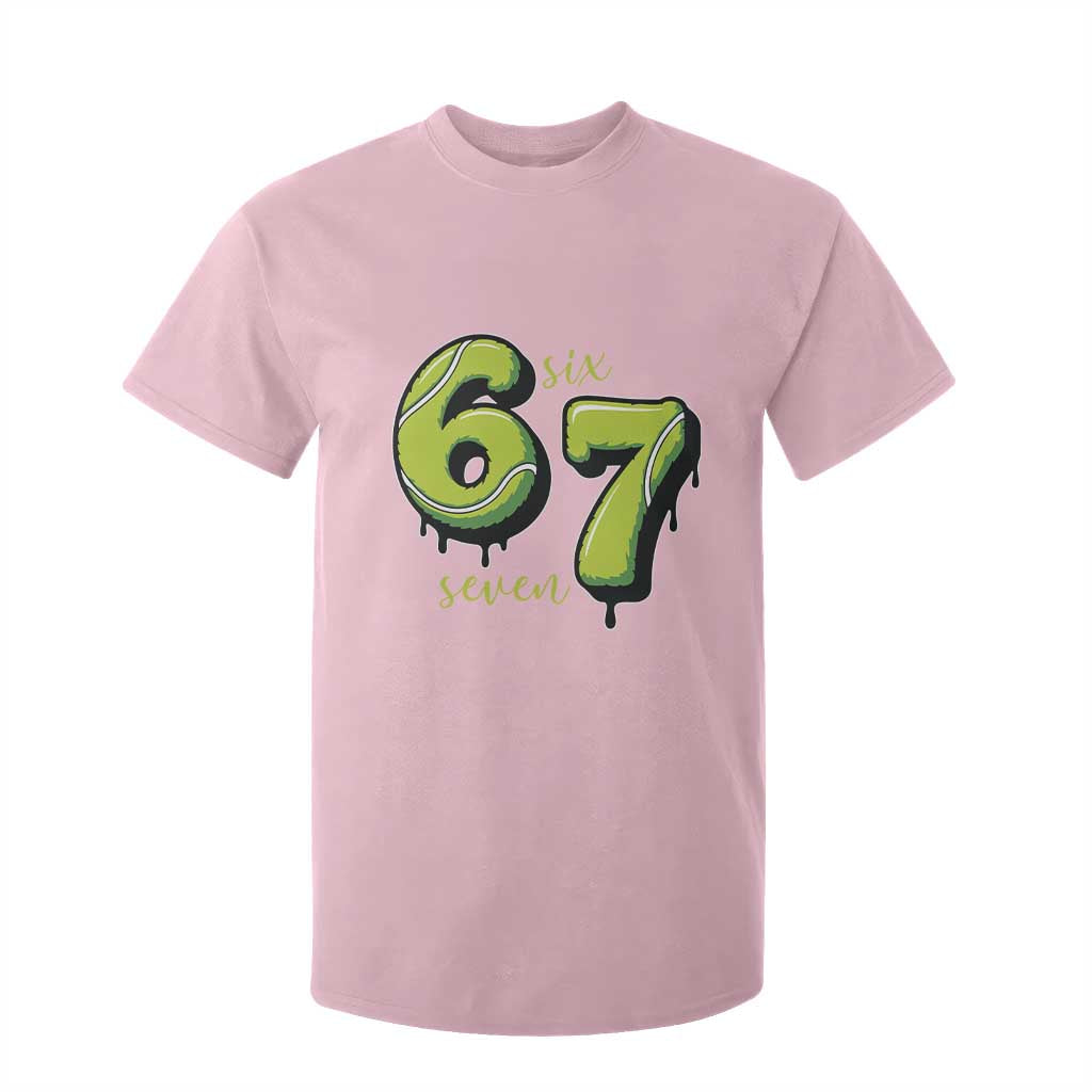 Six Seven Meme Tennis Lover T Shirt For Kid Gen Alpha Slang Gift TS12 Light Pink Print Your Wear