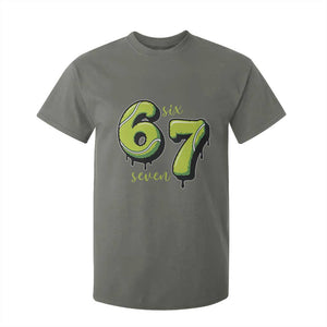 Six Seven Meme Tennis Lover T Shirt For Kid Gen Alpha Slang Gift TS12 Military Green Print Your Wear
