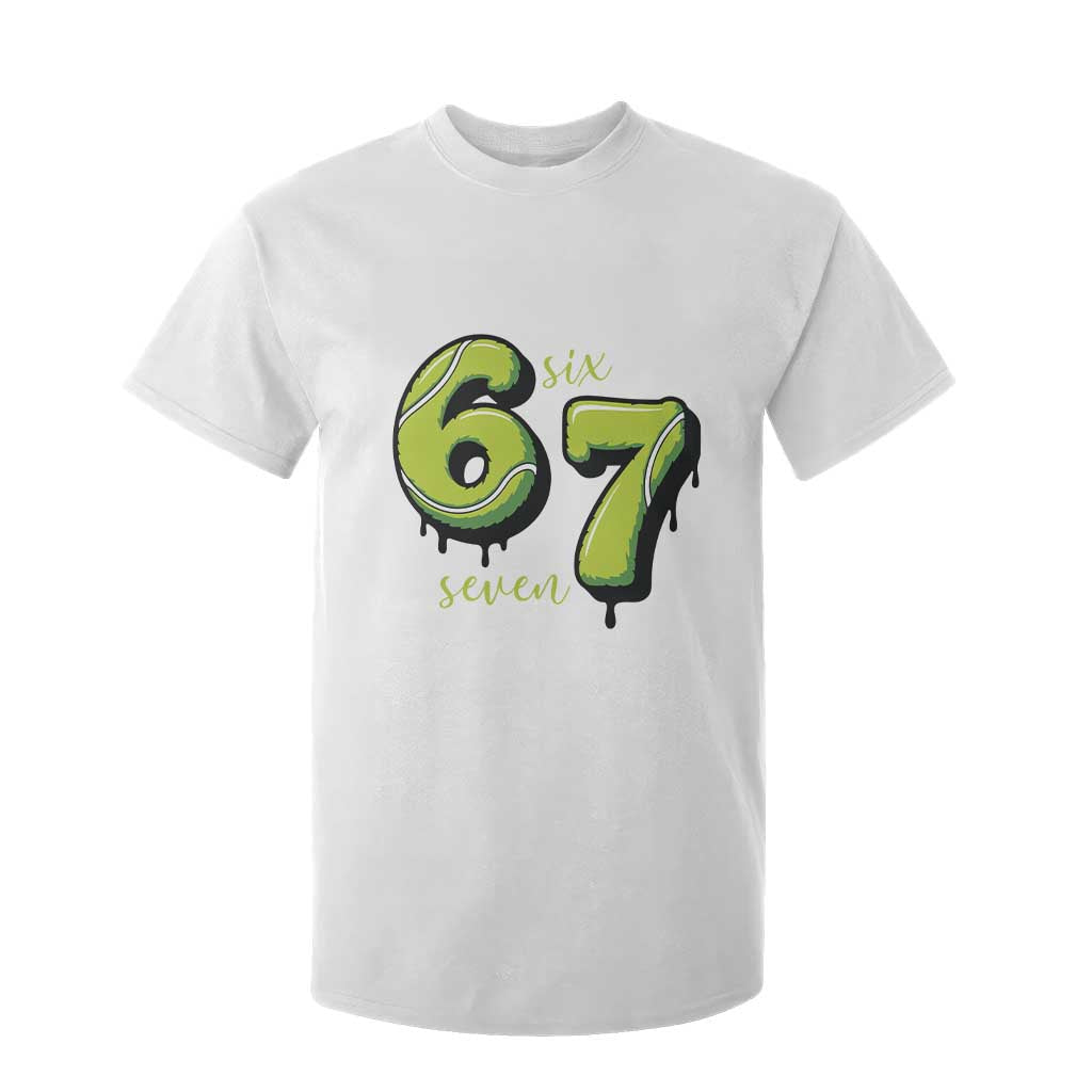 Six Seven Meme Tennis Lover T Shirt For Kid Gen Alpha Slang Gift TS12 White Print Your Wear