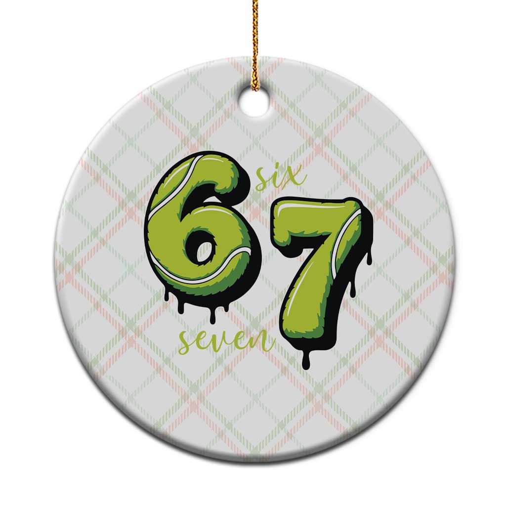 Six Seven Meme Tennis Lover Ceramic Ornament Gen Alpha Slang Gift TS12 1pc Christmas Plaid Print Your Wear