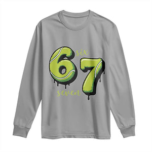 Six Seven Meme Tennis Lover Long Sleeve Shirt Gen Alpha Slang Gift TS12 Sport Gray Print Your Wear