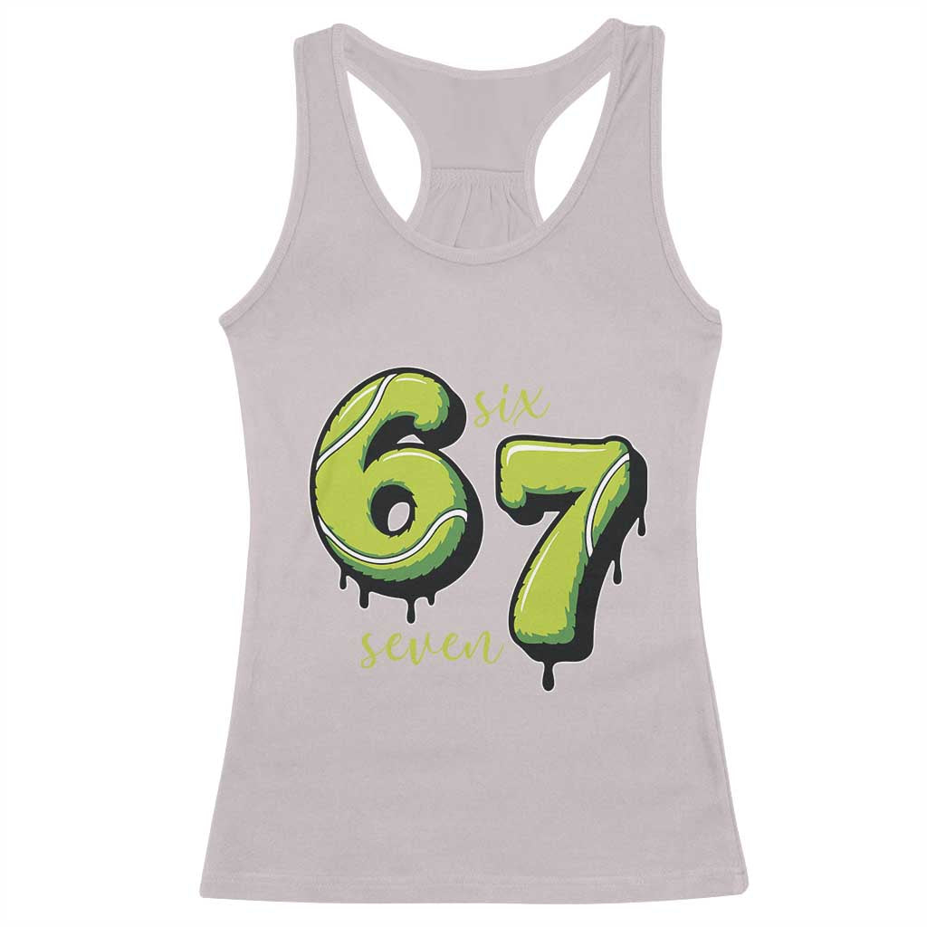 Six Seven Meme Tennis Lover Racerback Tank Top Gen Alpha Slang Gift TS12 Ice Gray Print Your Wear