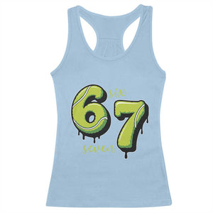 Six Seven Meme Tennis Lover Racerback Tank Top Gen Alpha Slang Gift TS12 Light Blue Print Your Wear