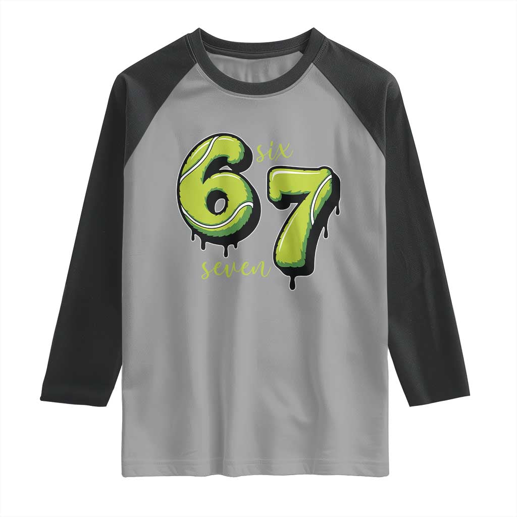 Six Seven Meme Tennis Lover Raglan Shirt Gen Alpha Slang Gift TS12 Sport Gray Black Print Your Wear