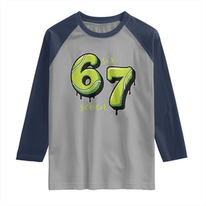 Six Seven Meme Tennis Lover Raglan Shirt Gen Alpha Slang Gift TS12 Sport Gray Navy Print Your Wear