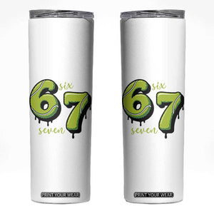 Six Seven Meme Tennis Lover Skinny Tumbler Gen Alpha Slang Gift TS12 White Print Your Wear