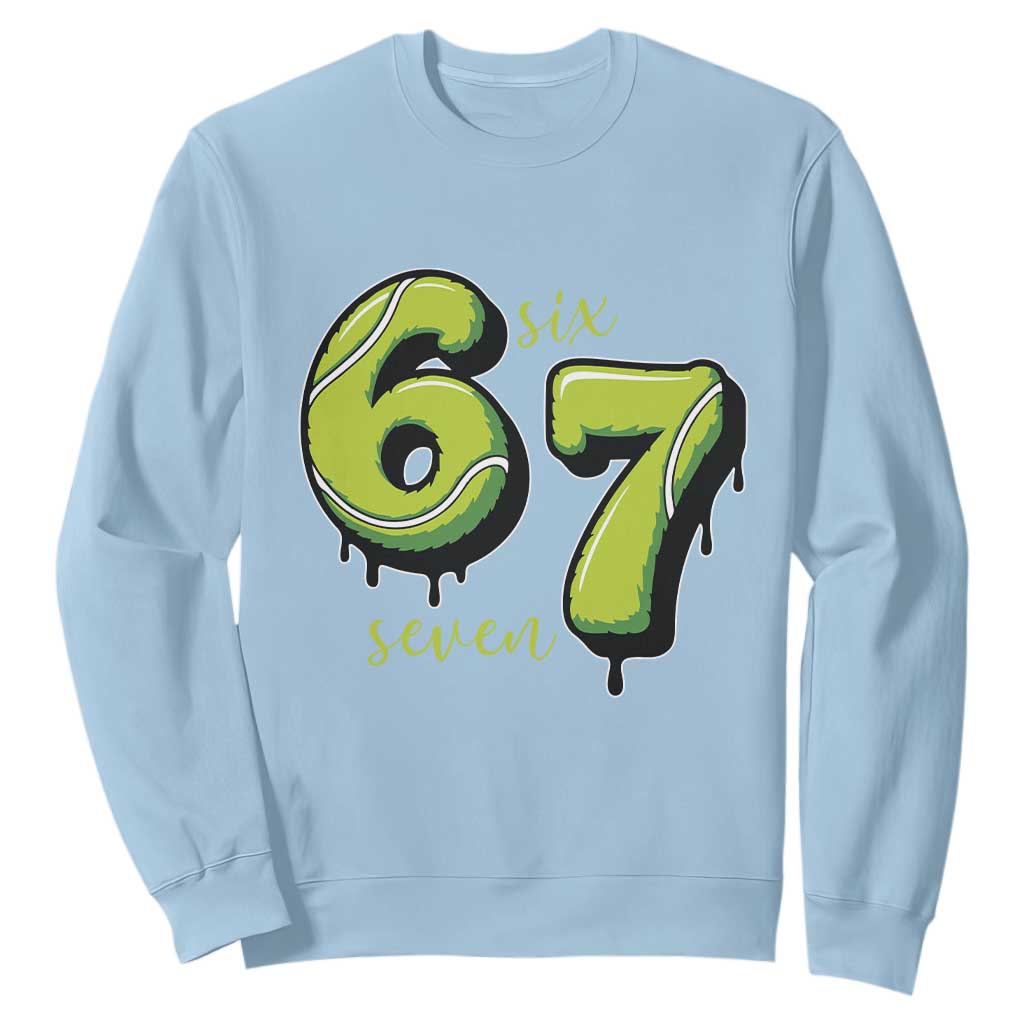 Six Seven Meme Tennis Lover Sweatshirt Gen Alpha Slang Gift TS12 Light Blue Print Your Wear