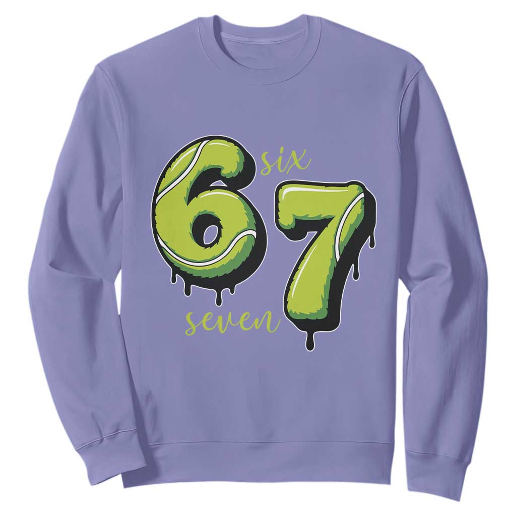 Six Seven Meme Tennis Lover Sweatshirt Gen Alpha Slang Gift TS12 Violet Print Your Wear