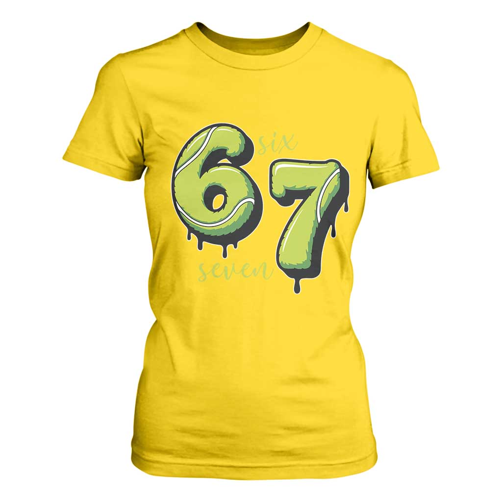 Six Seven Meme Tennis Lover T Shirt For Women Gen Alpha Slang Gift TS12 Daisy Print Your Wear