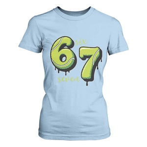 Six Seven Meme Tennis Lover T Shirt For Women Gen Alpha Slang Gift TS12 Light Blue Print Your Wear