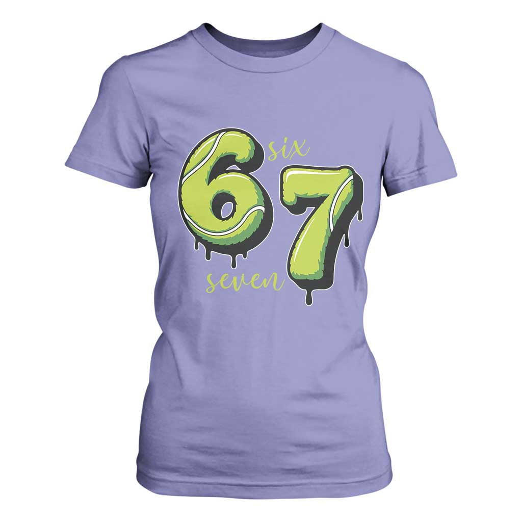 Six Seven Meme Tennis Lover T Shirt For Women Gen Alpha Slang Gift TS12 Violet Print Your Wear