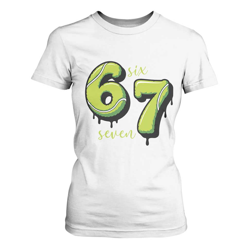 Six Seven Meme Tennis Lover T Shirt For Women Gen Alpha Slang Gift TS12 White Print Your Wear