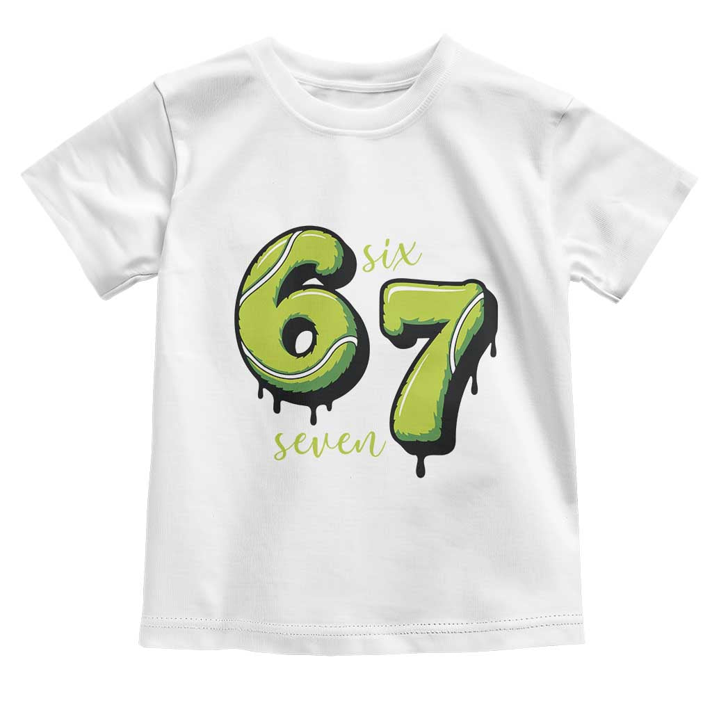 Six Seven Meme Tennis Lover Toddler T Shirt Gen Alpha Slang Gift TS12 White Print Your Wear