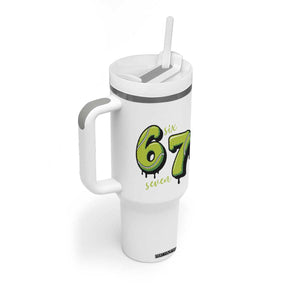 Six Seven Meme Tennis Lover Tumbler With Handle Gen Alpha Slang Gift TS12 Print Your Wear