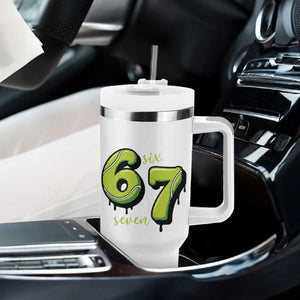 Six Seven Meme Tennis Lover Tumbler With Handle Gen Alpha Slang Gift TS12 Print Your Wear