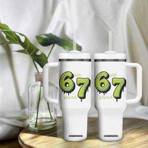 Six Seven Meme Tennis Lover Tumbler With Handle Gen Alpha Slang Gift TS12 Print Your Wear
