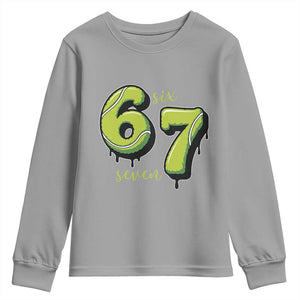 Six Seven Meme Tennis Lover Youth Sweatshirt Gen Alpha Slang Gift TS12 Sport Gray Print Your Wear