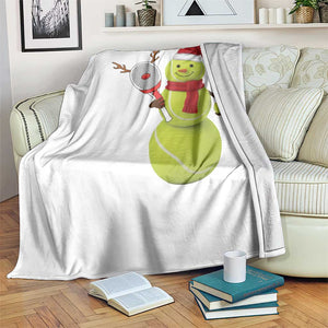Funny Christmas Tennis Snowman Throw Blanket Tennis Lover Gift TS12 Print Your Wear