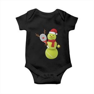 Funny Christmas Tennis Snowman Baby Onesie Tennis Lover Gift TS12 Black Print Your Wear