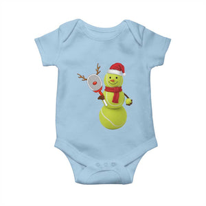 Funny Christmas Tennis Snowman Baby Onesie Tennis Lover Gift TS12 Light Blue Print Your Wear