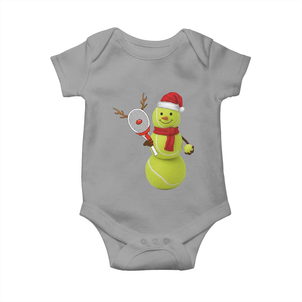 Funny Christmas Tennis Snowman Baby Onesie Tennis Lover Gift TS12 Sport Gray Print Your Wear