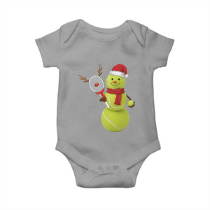 Funny Christmas Tennis Snowman Baby Onesie Tennis Lover Gift TS12 Sport Gray Print Your Wear