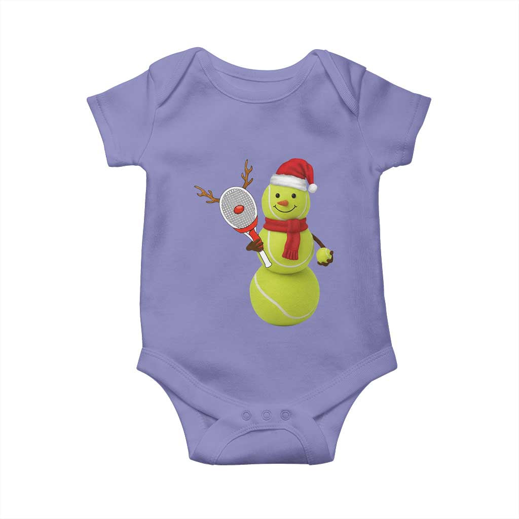 Funny Christmas Tennis Snowman Baby Onesie Tennis Lover Gift TS12 Violet Print Your Wear