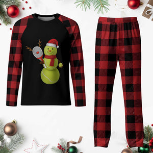 Funny Christmas Tennis Snowman Plaid Pajama Set Tennis Lover Gift TS12 Buffalo Plaid Print Your Wear