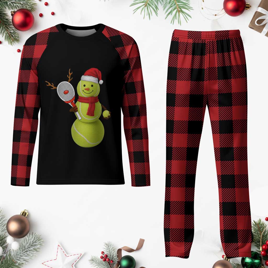 Funny Christmas Tennis Snowman Plaid Pajama Set Tennis Lover Gift TS12 Buffalo Plaid Print Your Wear
