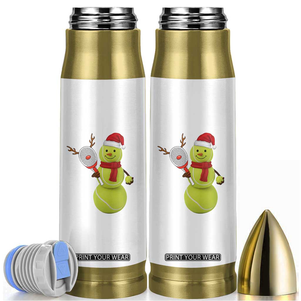 Funny Christmas Tennis Snowman Bullet Tumbler Tennis Lover Gift TS12 White Print Your Wear