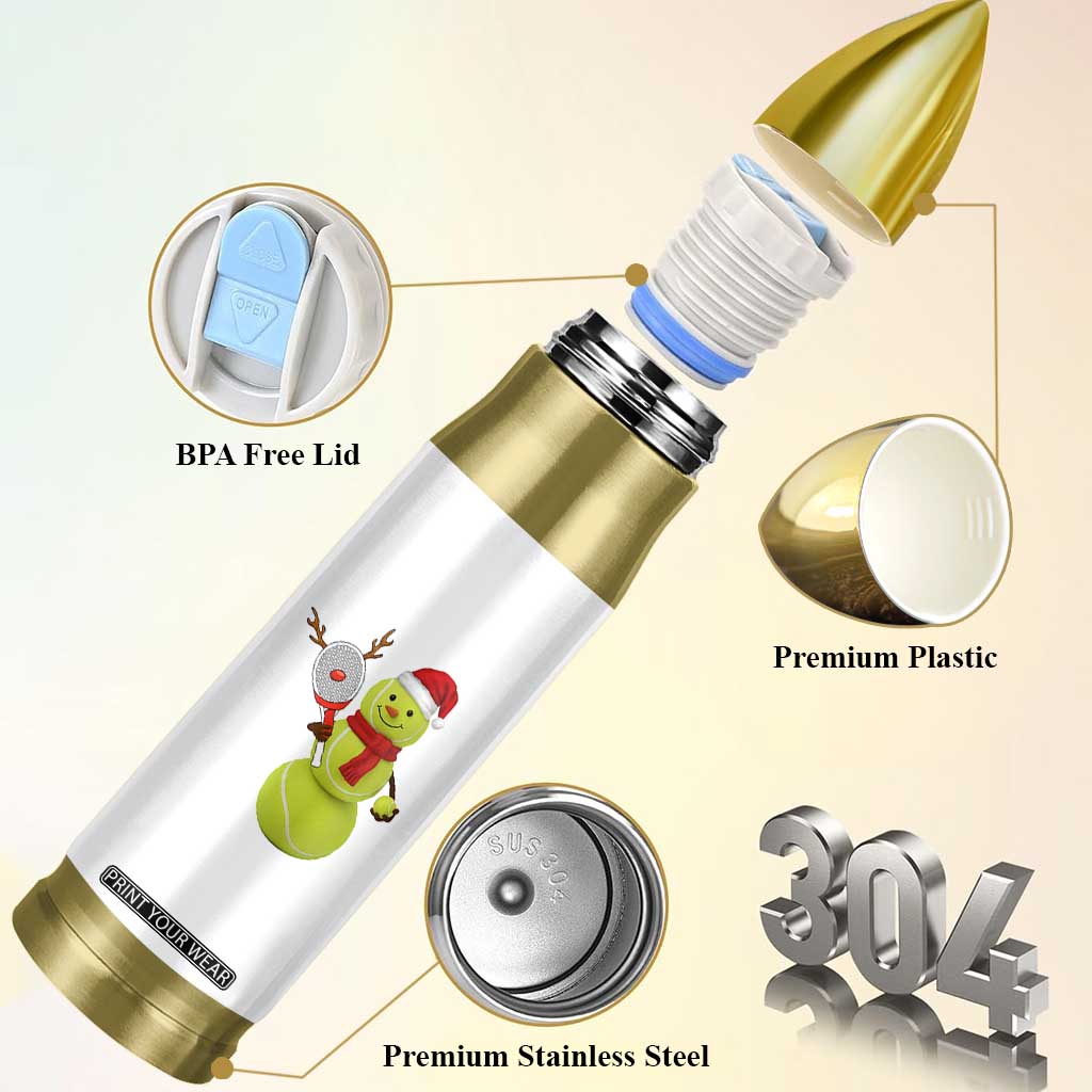 Funny Christmas Tennis Snowman Bullet Tumbler Tennis Lover Gift TS12 Print Your Wear