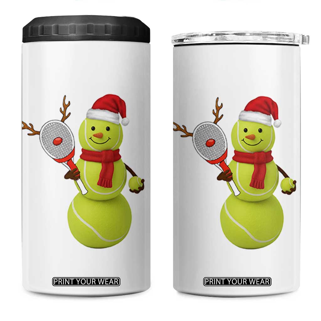 Funny Christmas Tennis Snowman 4 in 1 Can Cooler Tumbler Tennis Lover Gift TS12 One Size: 16 oz White Print Your Wear