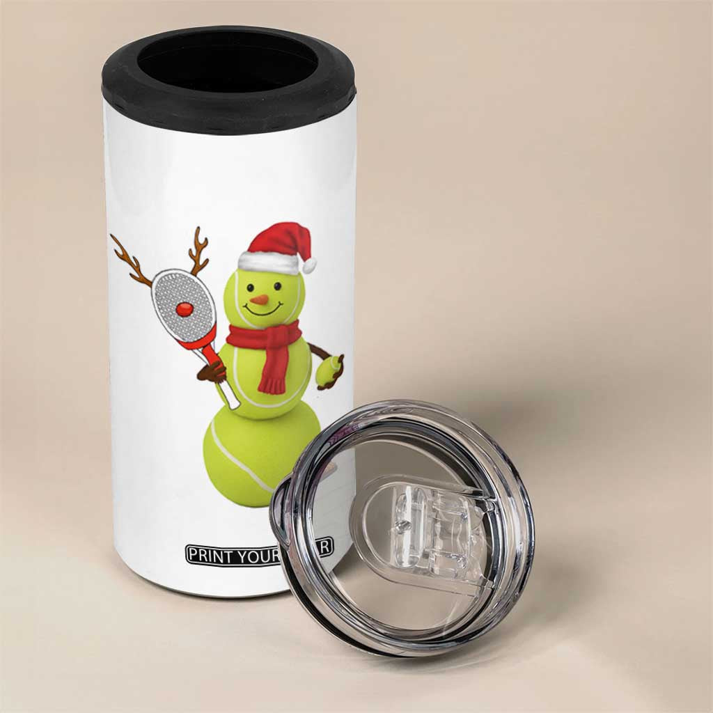 Funny Christmas Tennis Snowman 4 in 1 Can Cooler Tumbler Tennis Lover Gift TS12 Print Your Wear
