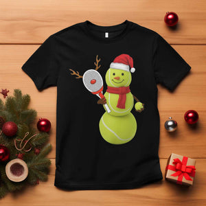 Funny Christmas Tennis Snowman T Shirt Tennis Lover Gift TS12 Black Print Your Wear