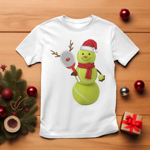 Funny Christmas Tennis Snowman T Shirt Tennis Lover Gift TS12 White Print Your Wear