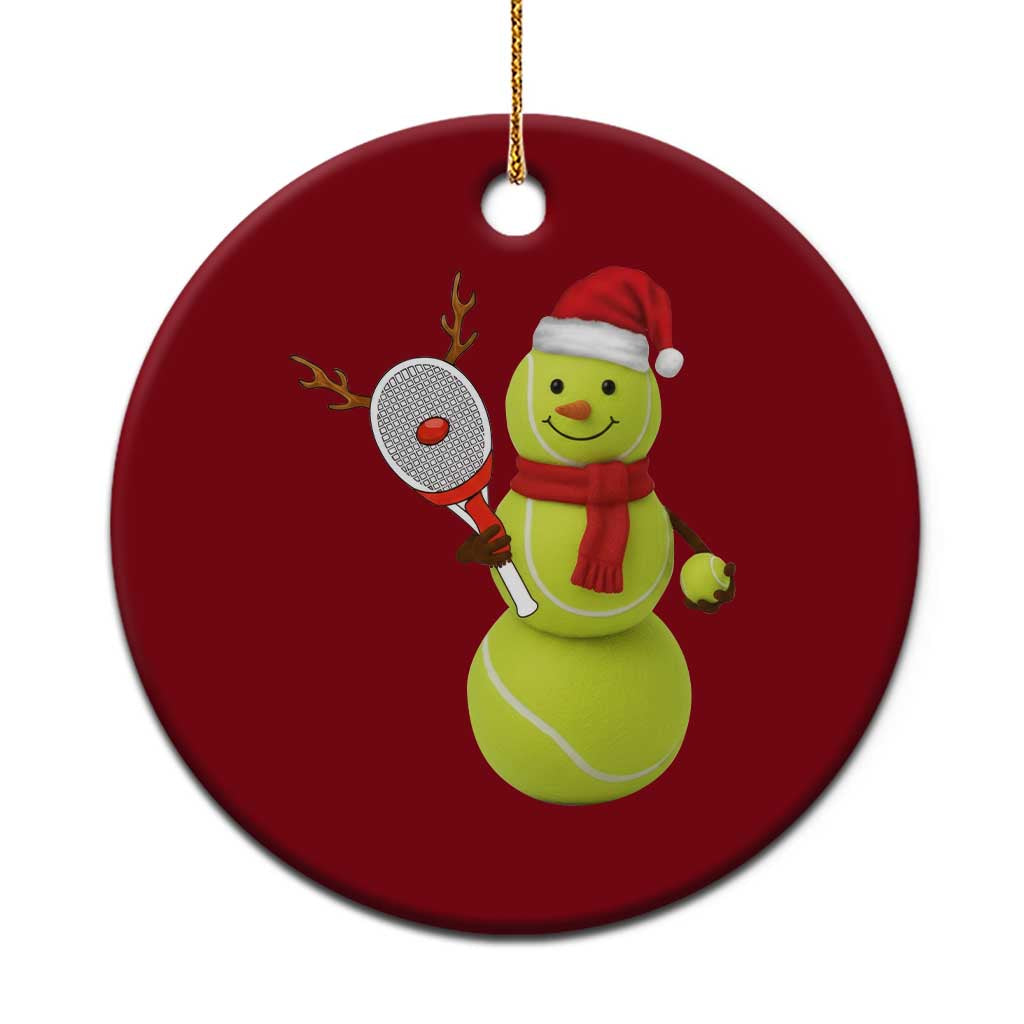 Funny Christmas Tennis Snowman Ceramic Ornament Tennis Lover Gift TS12 1pc Red Print Your Wear