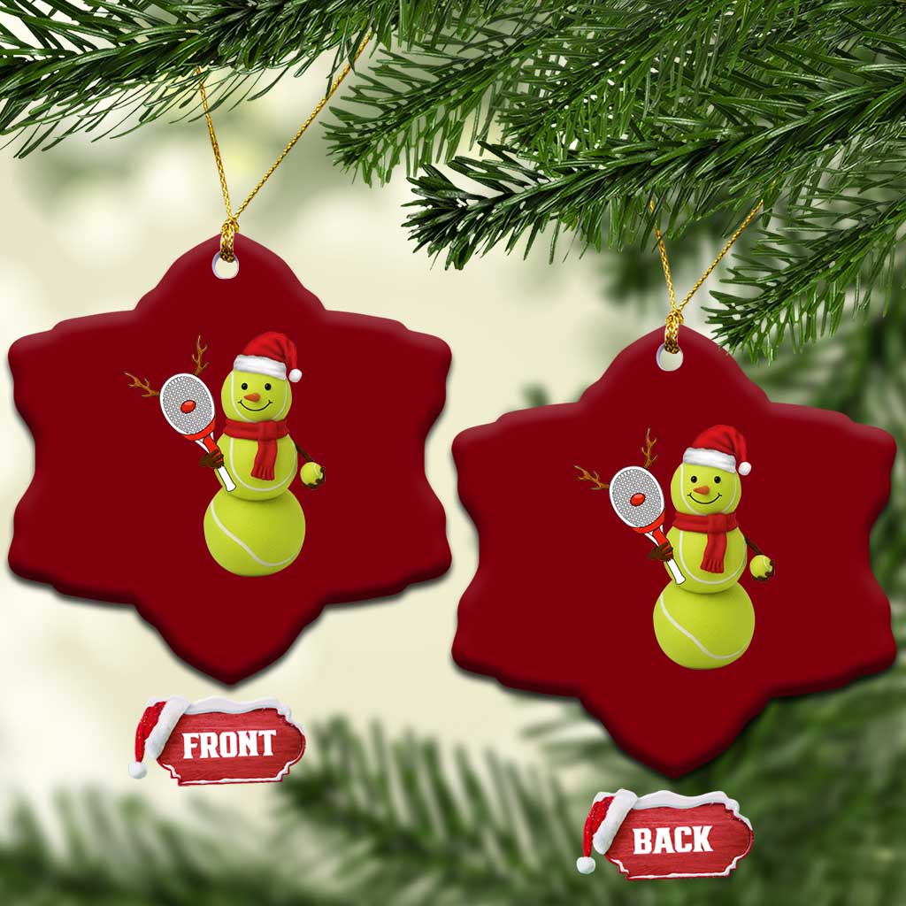 Funny Christmas Tennis Snowman Ceramic Ornament Tennis Lover Gift TS12 Print Your Wear