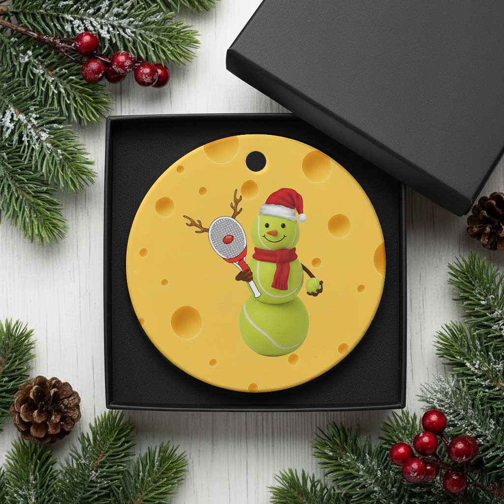 Funny Christmas Tennis Snowman Ceramic Ornament Tennis Lover Gift TS12 1pc Yellow Cheese Print Your Wear