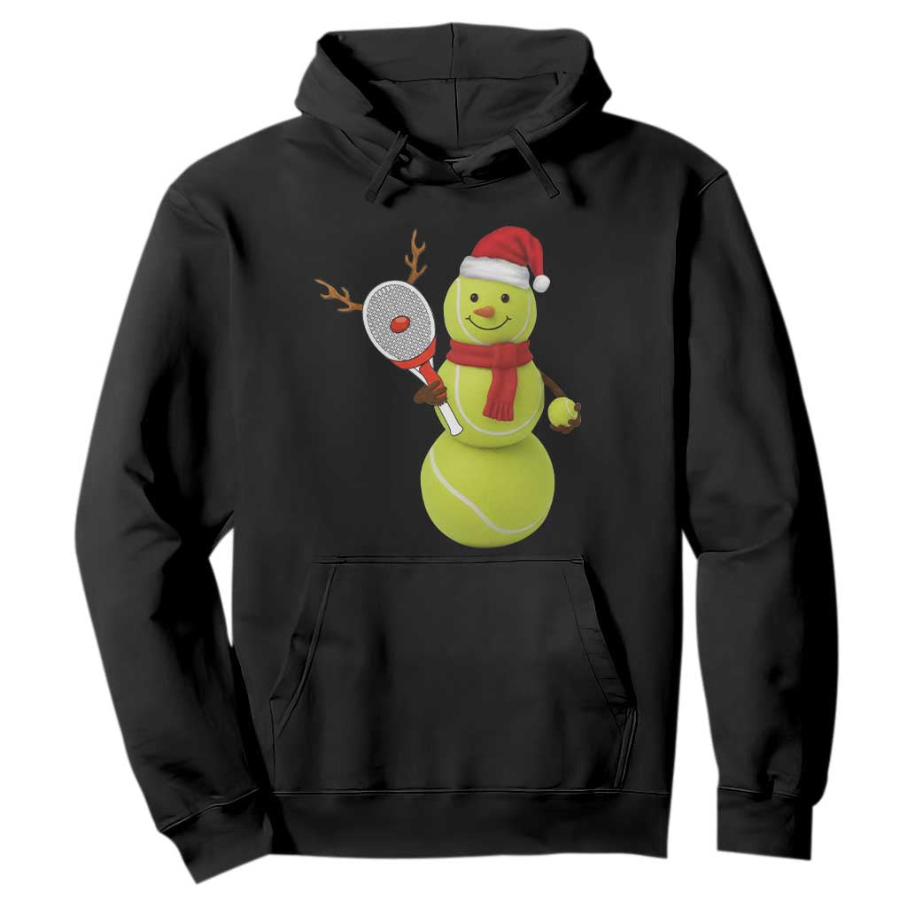 Funny Christmas Tennis Snowman Hoodie Tennis Lover Gift TS12 Black Print Your Wear