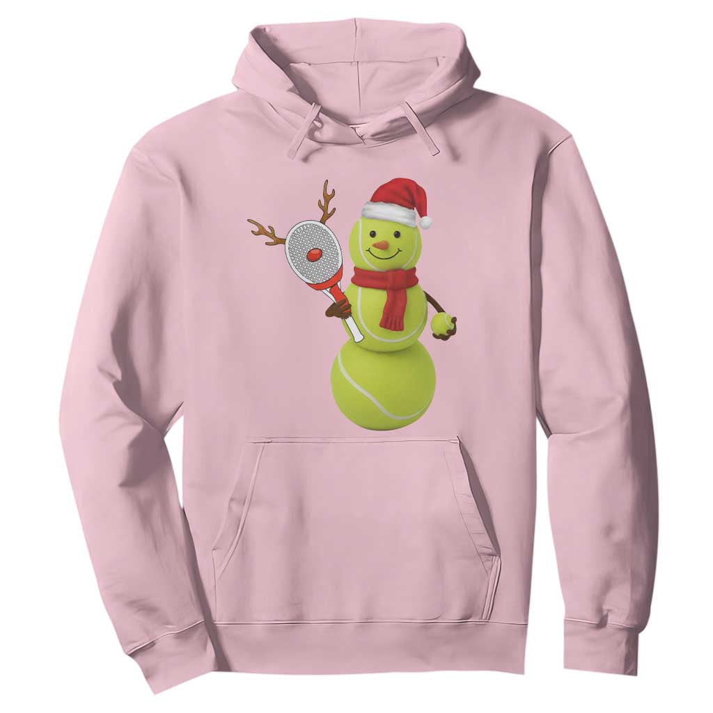 Funny Christmas Tennis Snowman Hoodie Tennis Lover Gift TS12 Light Pink Print Your Wear