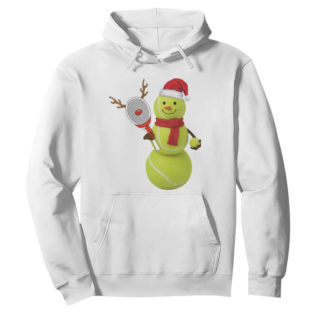 Funny Christmas Tennis Snowman Hoodie Tennis Lover Gift TS12 White Print Your Wear