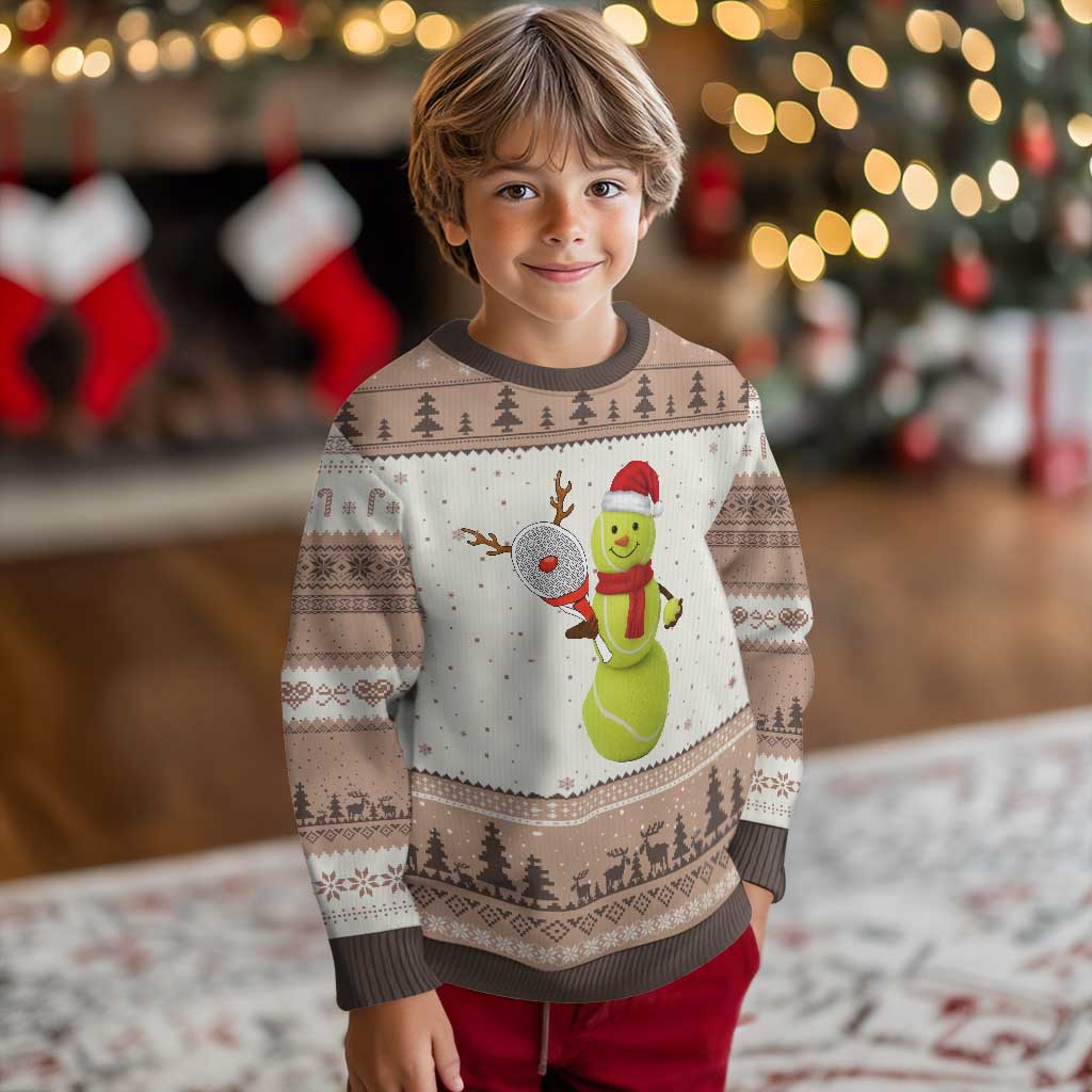 Funny Christmas Tennis Snowman Ugly Christmas Sweater Tennis Lover Gift TS12 Mocha Mousse Print Your Wear